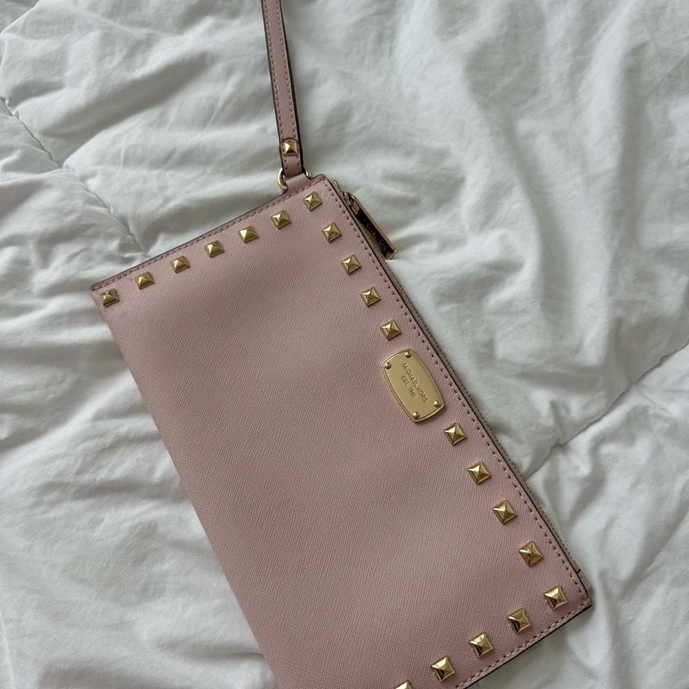 Michael Kors Pink Studded Wristlet / Wallet